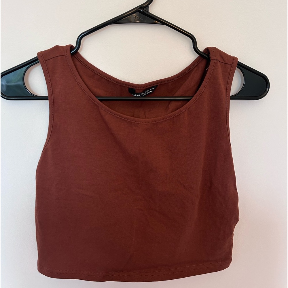 Brown racer back crop top